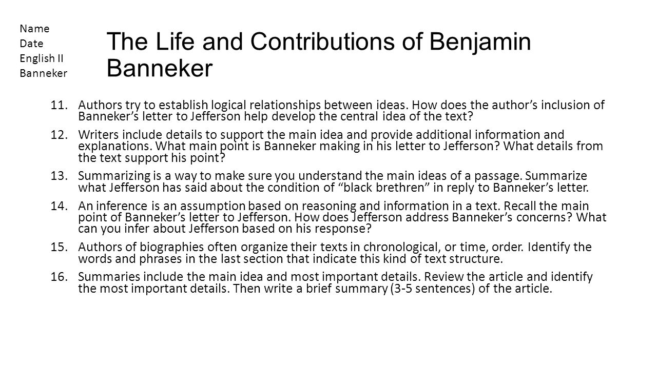 What Is Benjamin Banneker's Contribution to Math?